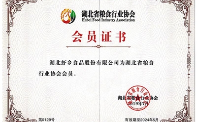 省粮食行业协会会员证书